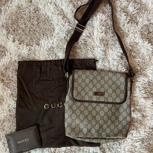 Gucci Flap GG Coated Canvas Small Messenger Bag